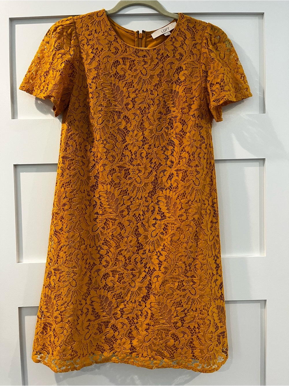 LOFT Mustard Yellow Lace Dress- Size 0